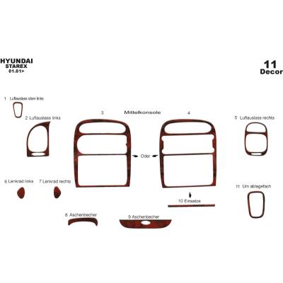 Hyundai Starex Torpido Kaplama 2001-2007 11 Parça