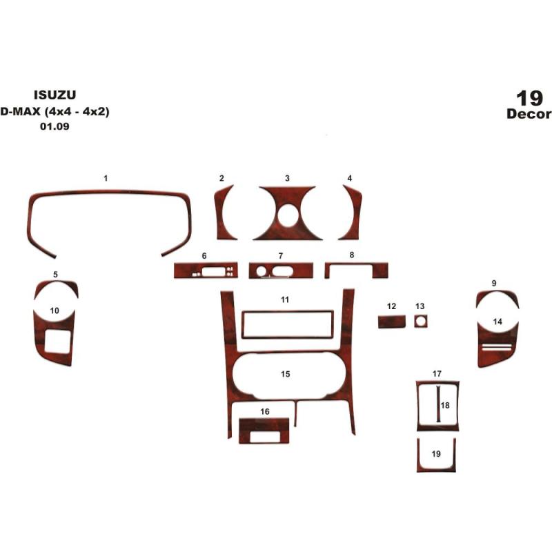Isuzu D Max 4X2-4X4 Torpido Kaplama 2007-2012 19 Parça