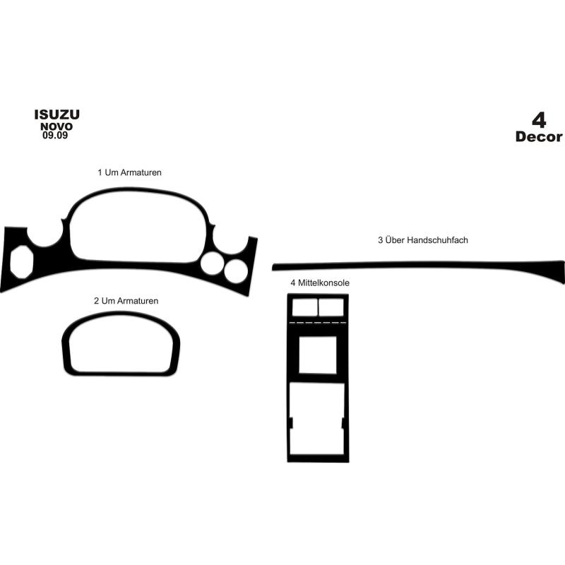 Isuzu Novo Torpido Kaplama 2009-2011 4 Parça