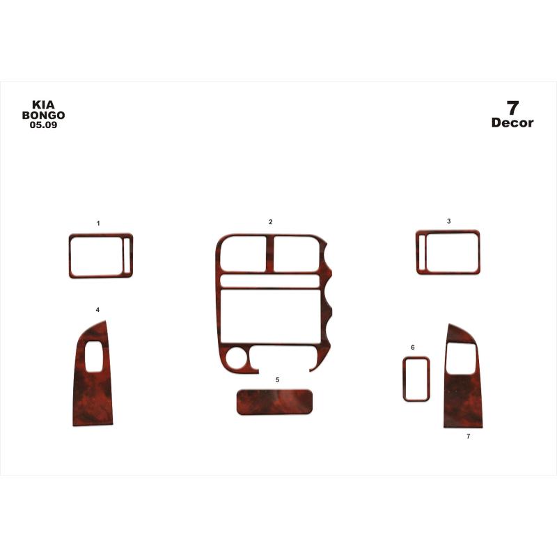 Kia Bongo Torpido Kaplama 2009- 7 Parça