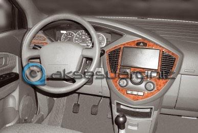 Консоль Kia Carens, шпон красного дерева 2002-2006 гг., 6 шт.