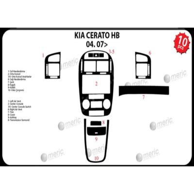 Kia Cerato HB Konsol-Torpido Kaplama 2007 7 Parça