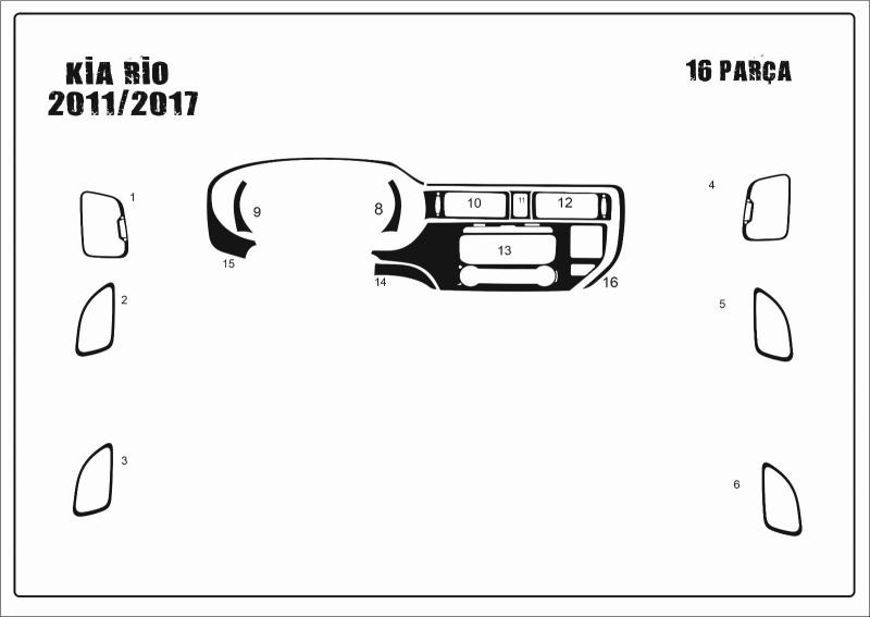 Kia Rio  Konsol Kaplama 2011-2017