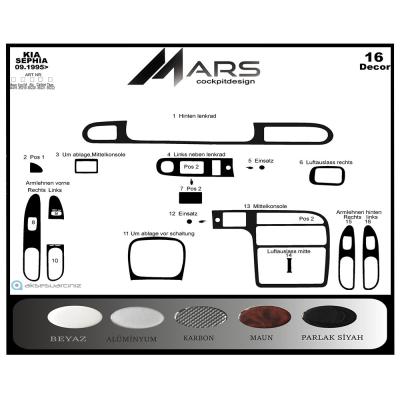 Kia Sephia Konsol-Torpido Kaplama 1995 16 Parça