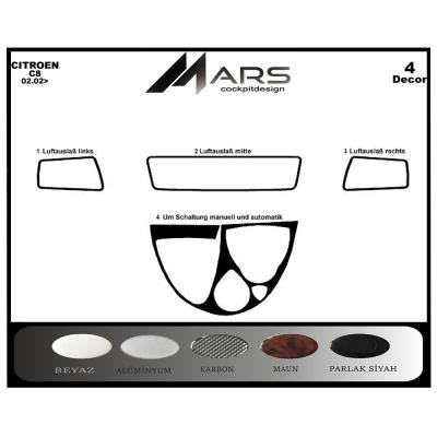 Lancia Phedra C8 807 Ulysee Консоль-шпон красного дерева 2002 г., 4 шт.
