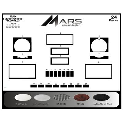 Man S 2000 Konsol-Torpido Kaplama 1999-2003 24 Parça