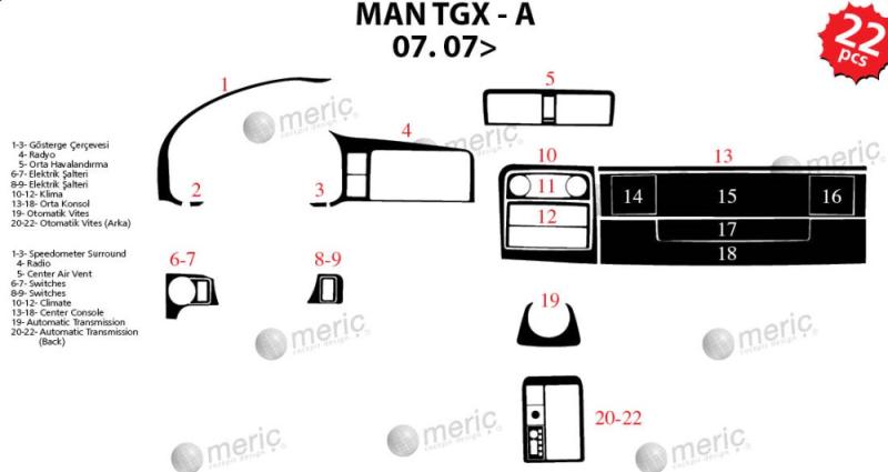 Man TGX-Torpido Kaplama 2007 22 Parça