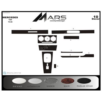 Mercedes 123 Консоль-шпон красного дерева 1976-1986 гг. 10 шт.
