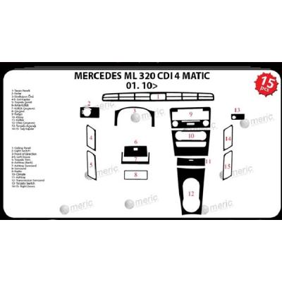 Mercedes ML 320 CDI 4 Matic Консоль-Шпон красного дерева 2010 г. 15 шт.