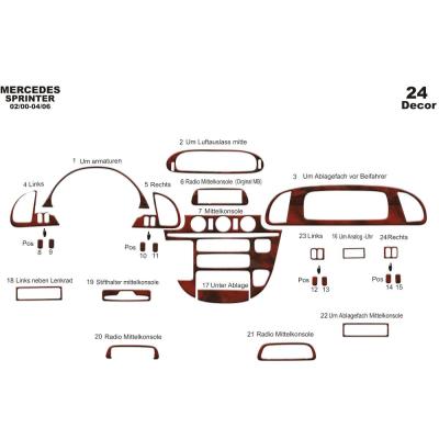 Mercedes Sprinter Torpido Kaplama 2000-2006 24 Parça