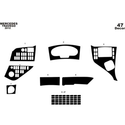 Mercedes Travego Консоль шпон красного дерева 2012 53 шт.