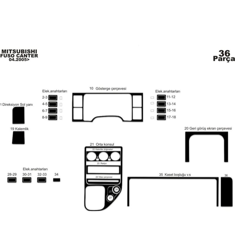 Mitsubishi Fuso Center Torpido Kaplama 2005 36 Parça
