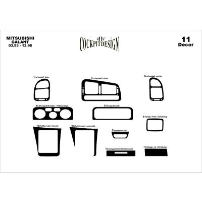 Консоль Mitsubishi Galant, шпон красного дерева 1993-1996 гг., 1 шт.