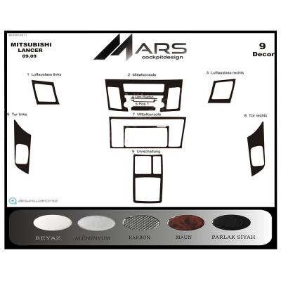 Mitsubishi Lancer Konsol-Torpido Kaplama 2009 9 Parça