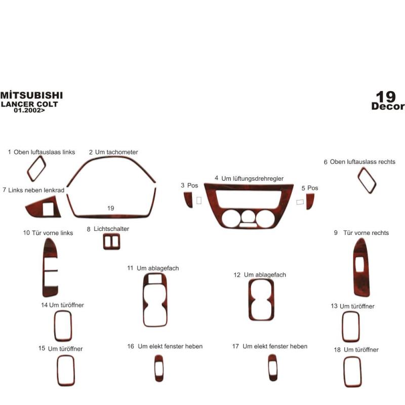 Mitsubishi Lancer Torpido Kaplama 2002-2009 19 Parça