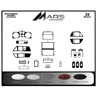 Mitsubishi Pajero Konsol-Torpido Kaplama 2001-2004 22 Parça