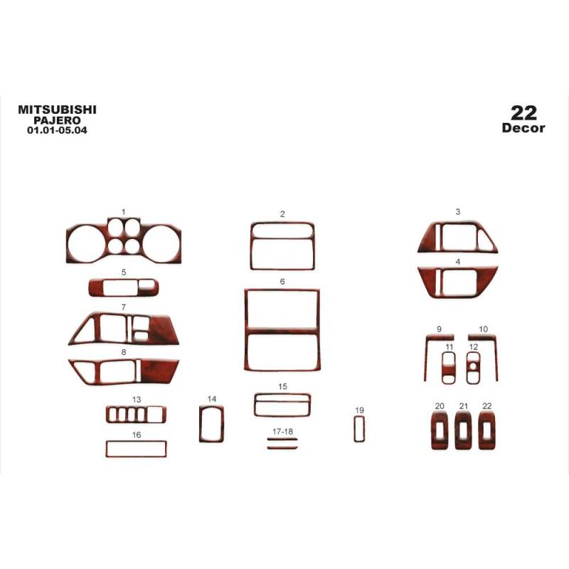 Mitsubishi Pajero Torpido Kaplama 2001-2004 22 Parça