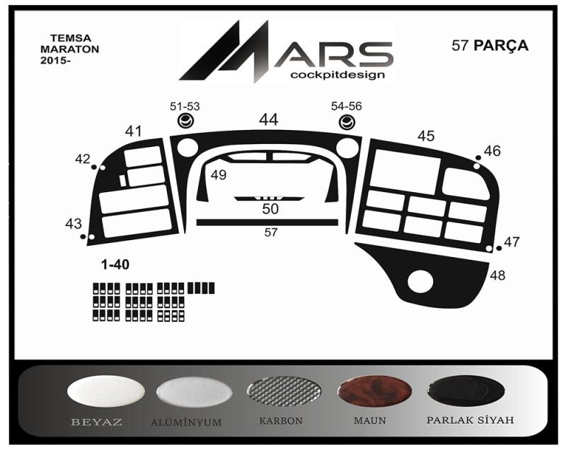 Mitsubishi Temsa Maratoon 2015- Konsol-Torpido Kaplama 57 Parça
