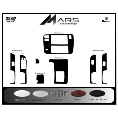 Nissan Patrol Konsol-Torpido Kaplama 2000-2004 8 Parça
