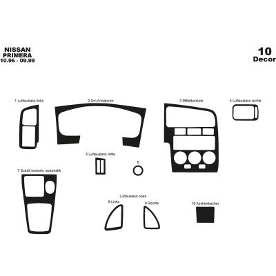 Nissan Primera Konsol-Torpido Kaplama 1996-1998 10 Parça