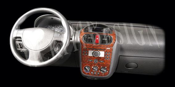 Консоль Opel Corsa C / Combo, отделка под красное дерево 2000-2006 гг., 4 шт.