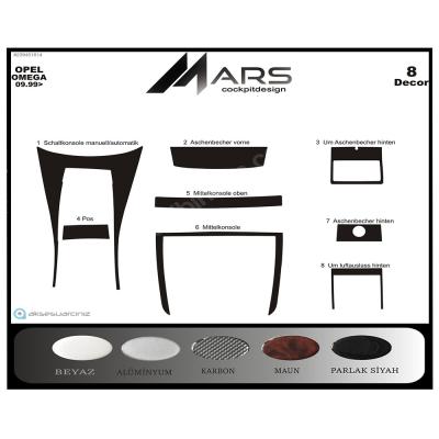 Консоль Opel Omega, шпон красного дерева 1999-2003 гг., 8 шт.