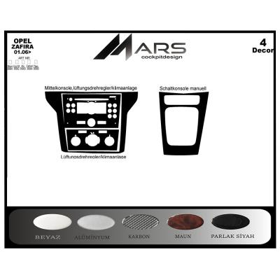 Opel Zafira Konsol-Torpido Kaplama 2006-2010 4 Parça