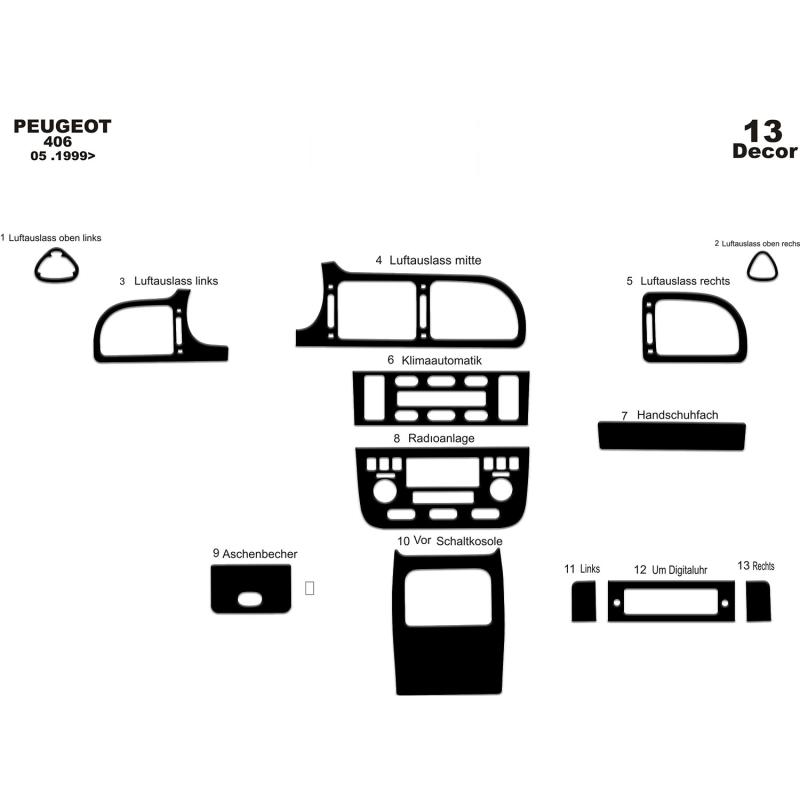 Peugeot 406 Torpido Kaplama 1999-2005 13 Parça