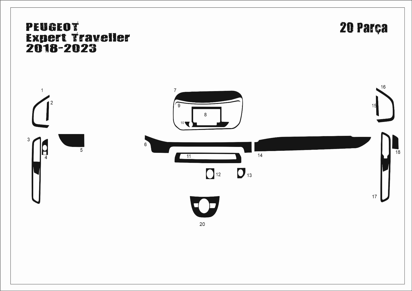 Peugeot Expert Traveller 2018-2023 20 Parça