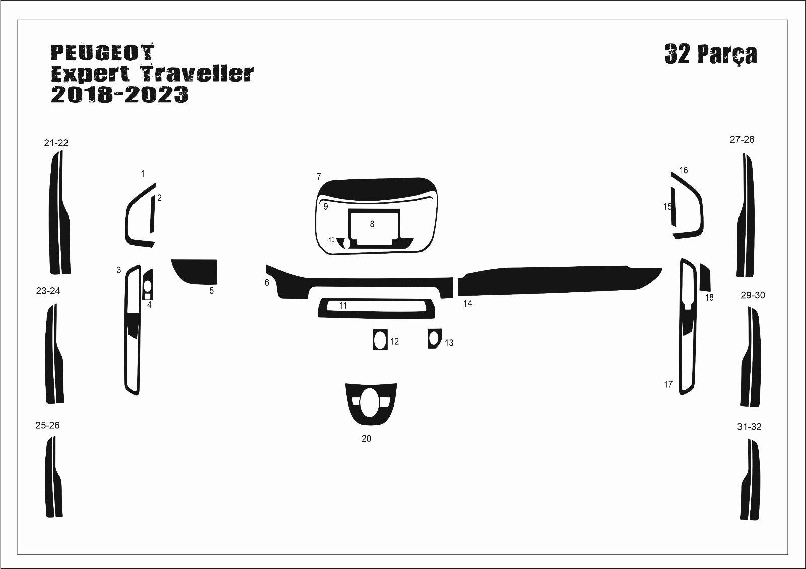 Peugeot Expert Traveller 2018-2023 32 Parça