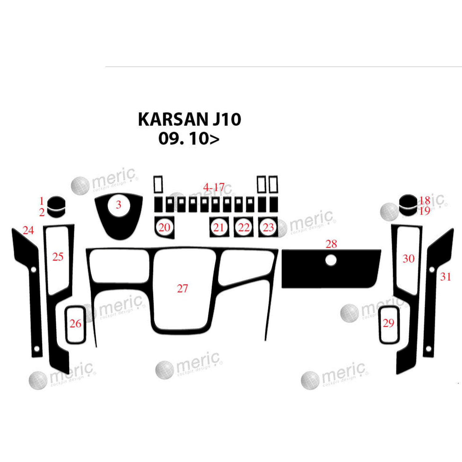 Peugeot Karsan J10 Torpido Kaplama 2010 31 Parça