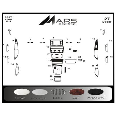 Seat Leon Piano Black Kaplama 2014 -2017 27 Parça 