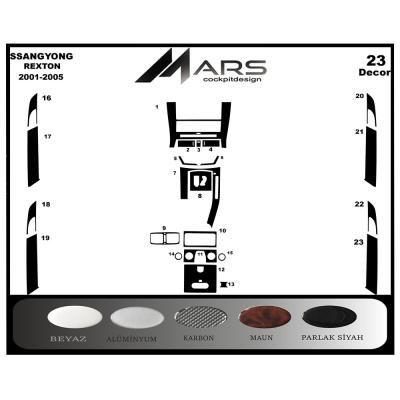 SsangYong Rexton Konsol-Torpido Kaplama 2001-2005 16 Parça
