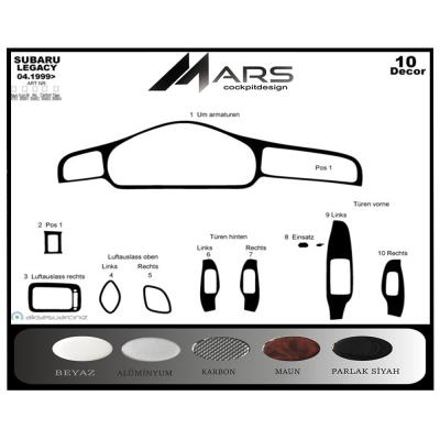 Subaru Legacy Konsol-Torpido Kaplama 1999-2004 10 Parça