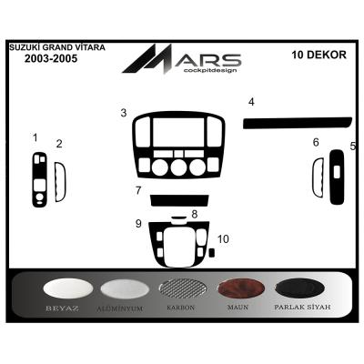 Suzuki Grand Vitara Konsol-Torpido Kaplama 2003-2005 10 Parça