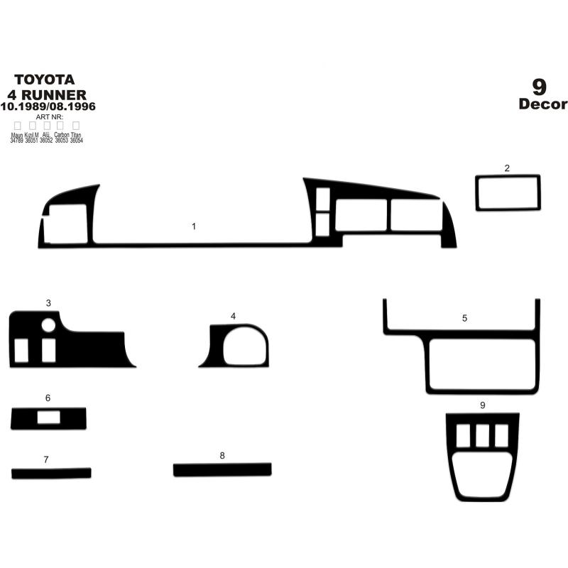 Toyota 4 Runner Torpido Kaplama 1989-1996 9 Parça