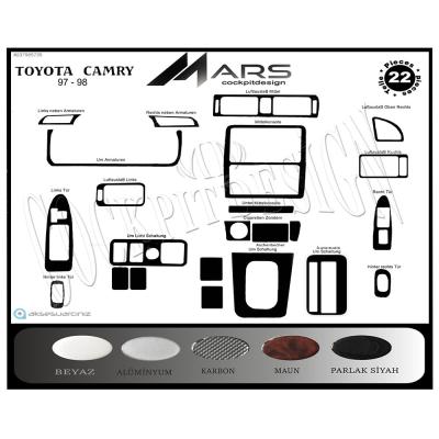Консоль Toyota Camry шпон красного дерева 1997-1999 гг., 22 шт.