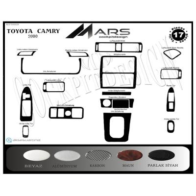 Консоль Toyota Camry шпон красного дерева 2000-2002 гг., 17 шт.