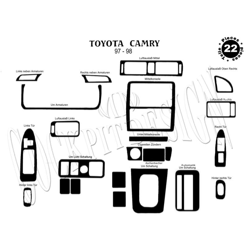 Toyota Camry Torpido Kaplama 1997-1999 22 Parça