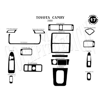 Toyota Camry Torpido Kaplama 2000-2002 17 Parça