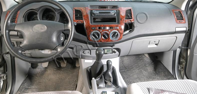 Консоль Toyota Hilux Pick-up с покрытием из красного дерева 2006-201 гг., 5 шт.