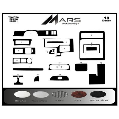 Консоль Toyota Prado, шпон красного дерева 2001-2002 гг., 18 шт.