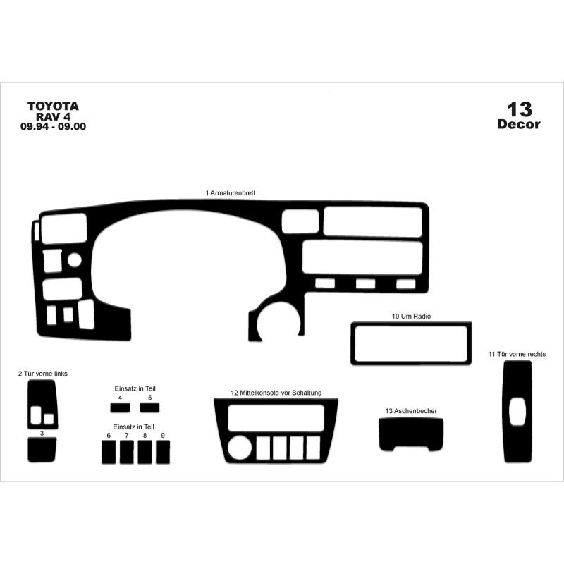 Toyota Rav 4 Torpido Kaplama 1994-2000 13 Parça
