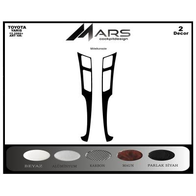 Консоль Toyota Yaris, шпон красного дерева 2005-2009 гг., 2 шт.