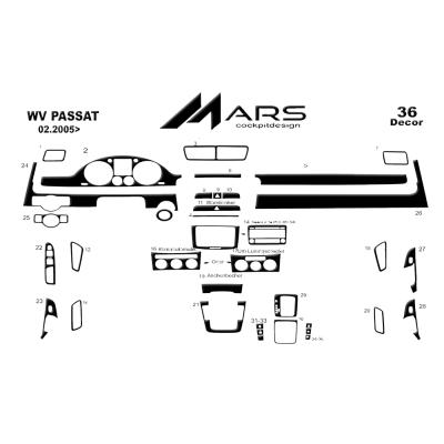 Volkswagen 2005-2010 Konsol - Torpido Kaplama 36 Parça