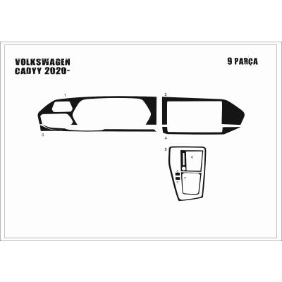 Volkswagen Caddy Konsol-Torpido Kaplama 2020- 9 Parça