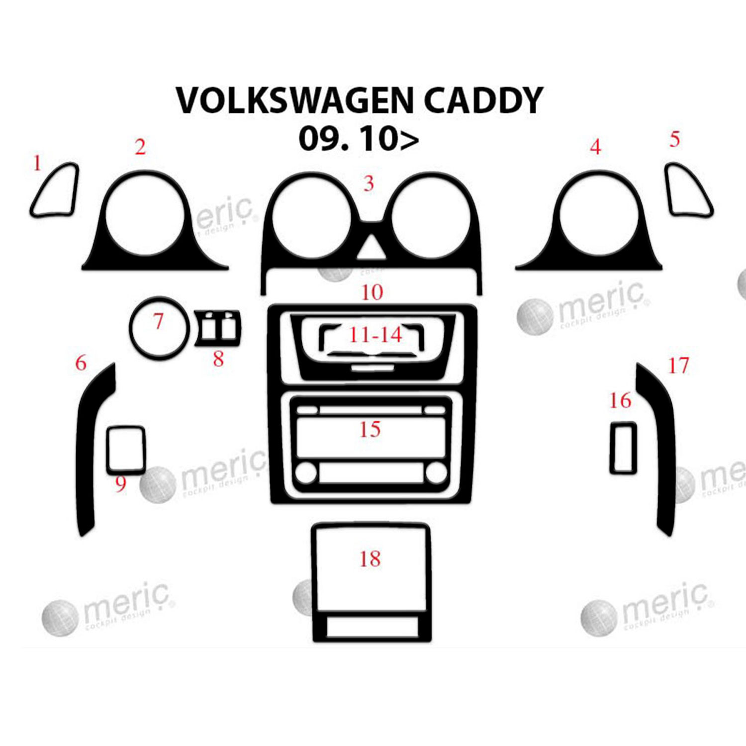 Volkswagen Caddy Torpido Kaplama 2010 18 Parça