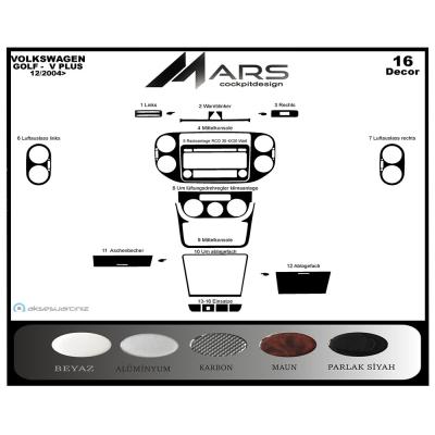 Volkswagen Golf 5 Plus Konsol-Torpido Kaplama 2004 16 Parça