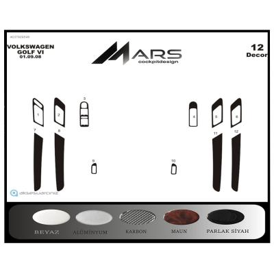 Volkswagen Golf 6 Kapılar Konsol-Torpido Kaplama 2008 12 Parça