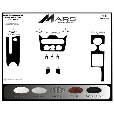 Volkswagen New Beettle Console-Mahogany Veneer 1998-2002 1 Pieces